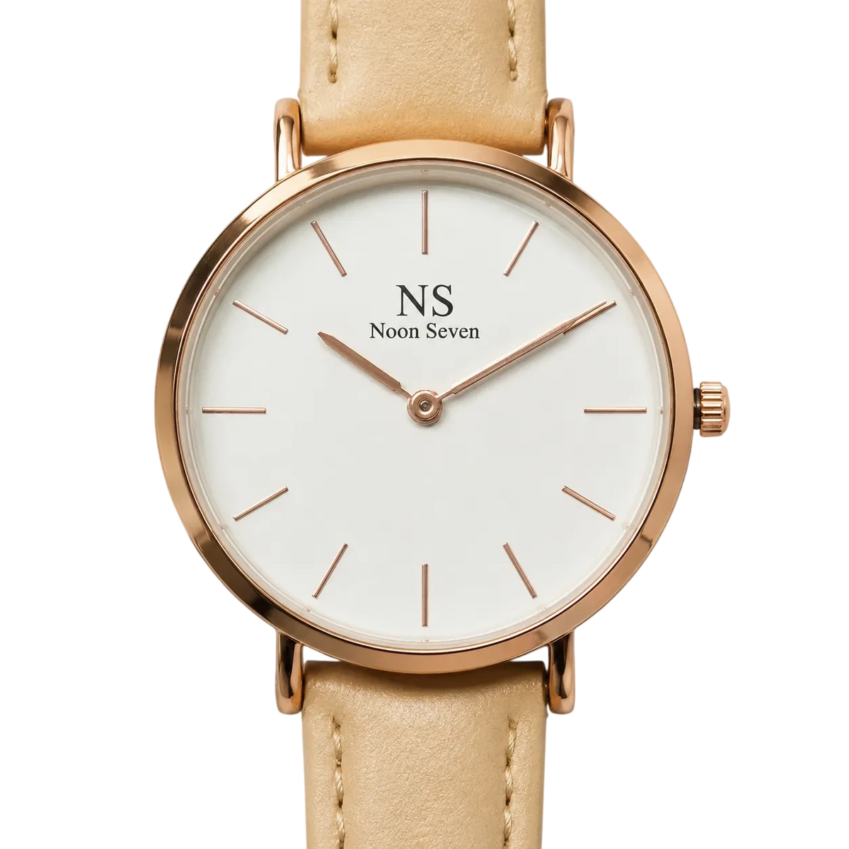Aeternum Beige Leather — White 32 mm