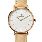 Aeternum Beige Leather — White 32 mm