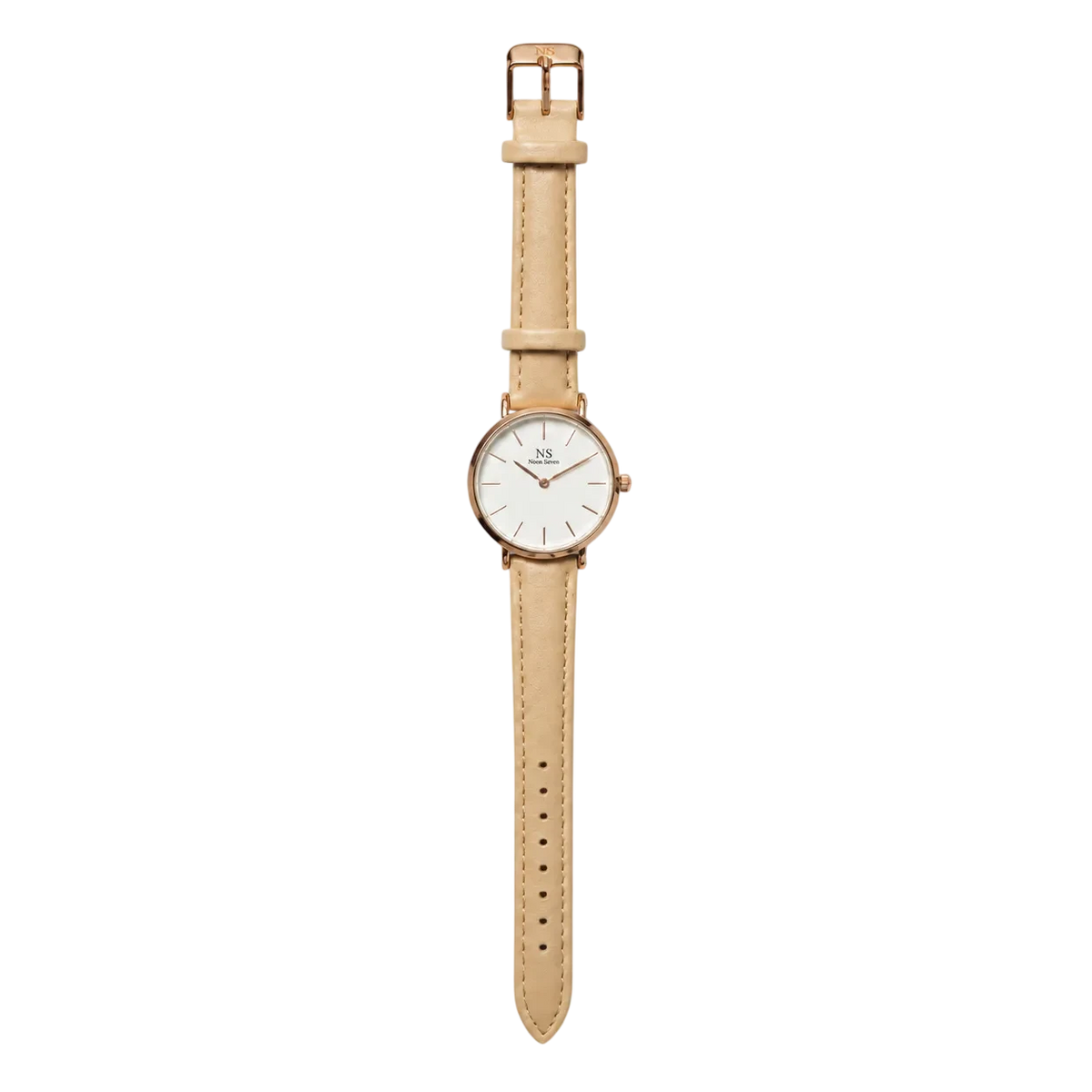 Aeternum Beige Leather — White 32 mm