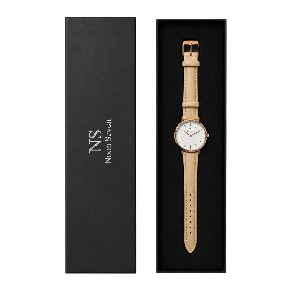 Aeternum Beige Leather — White 32 mm