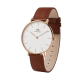 AeternumCouro Marrom — Branco 40 mm