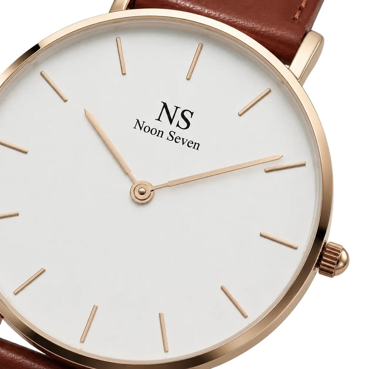 AeternumCouro Marrom — Branco 40 mm