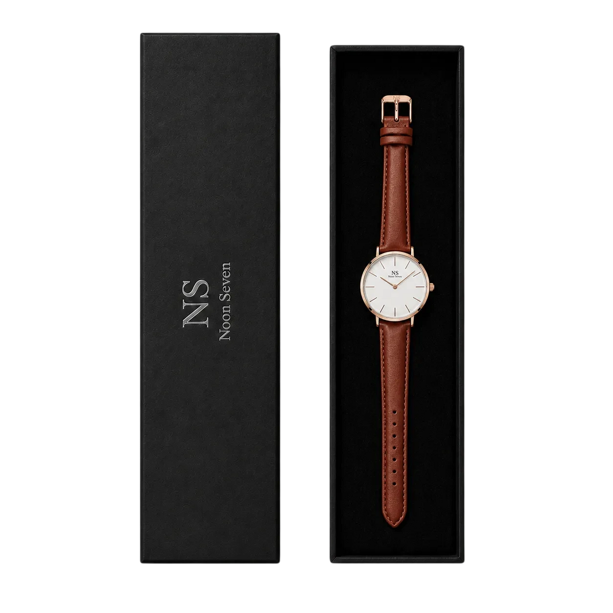 AeternumCouro Marrom — Branco 40 mm