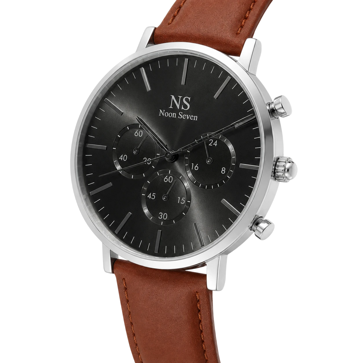 MonteCarlo Black — Couro Marrom 42 mm