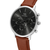MonteCarlo Black — Couro Marrom 42 mm