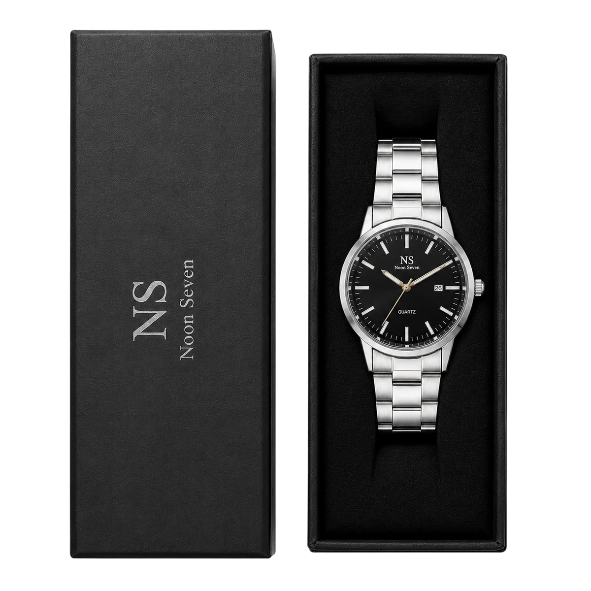 Sorrento Silver — Schwarz 40 mm