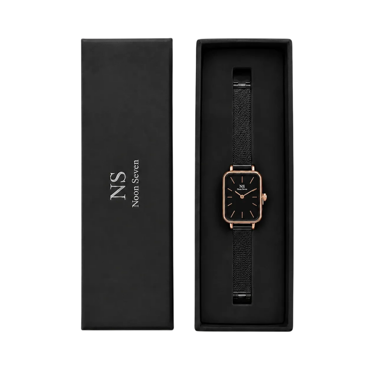 Vega Black & Rosé — Schwarz 22 × 26 mm