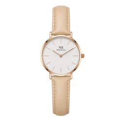 Aeternum Beige Leather — White 32 mm