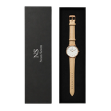 Aeternum Beige Leather — White 32 mm