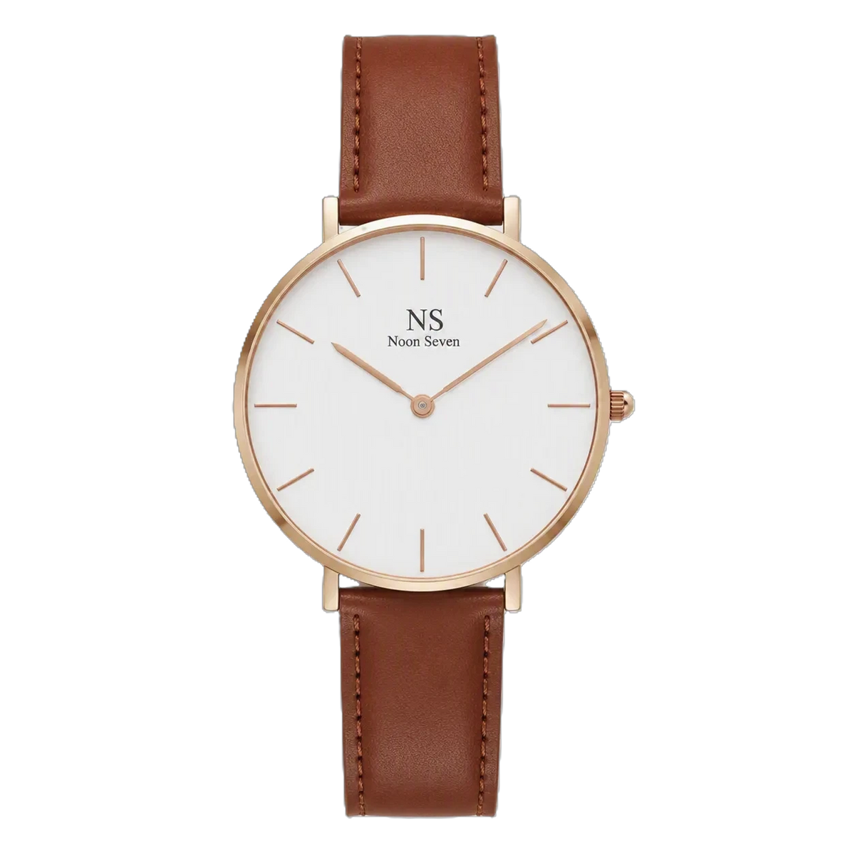 AeternumCouro Marrom — Branco 40 mm