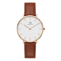 AeternumCouro Marrom — Branco 40 mm