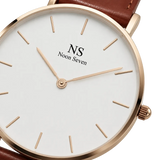 AeternumCouro Marrom — Branco 40 mm
