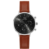 MonteCarlo Black — Couro Marrom 42 mm
