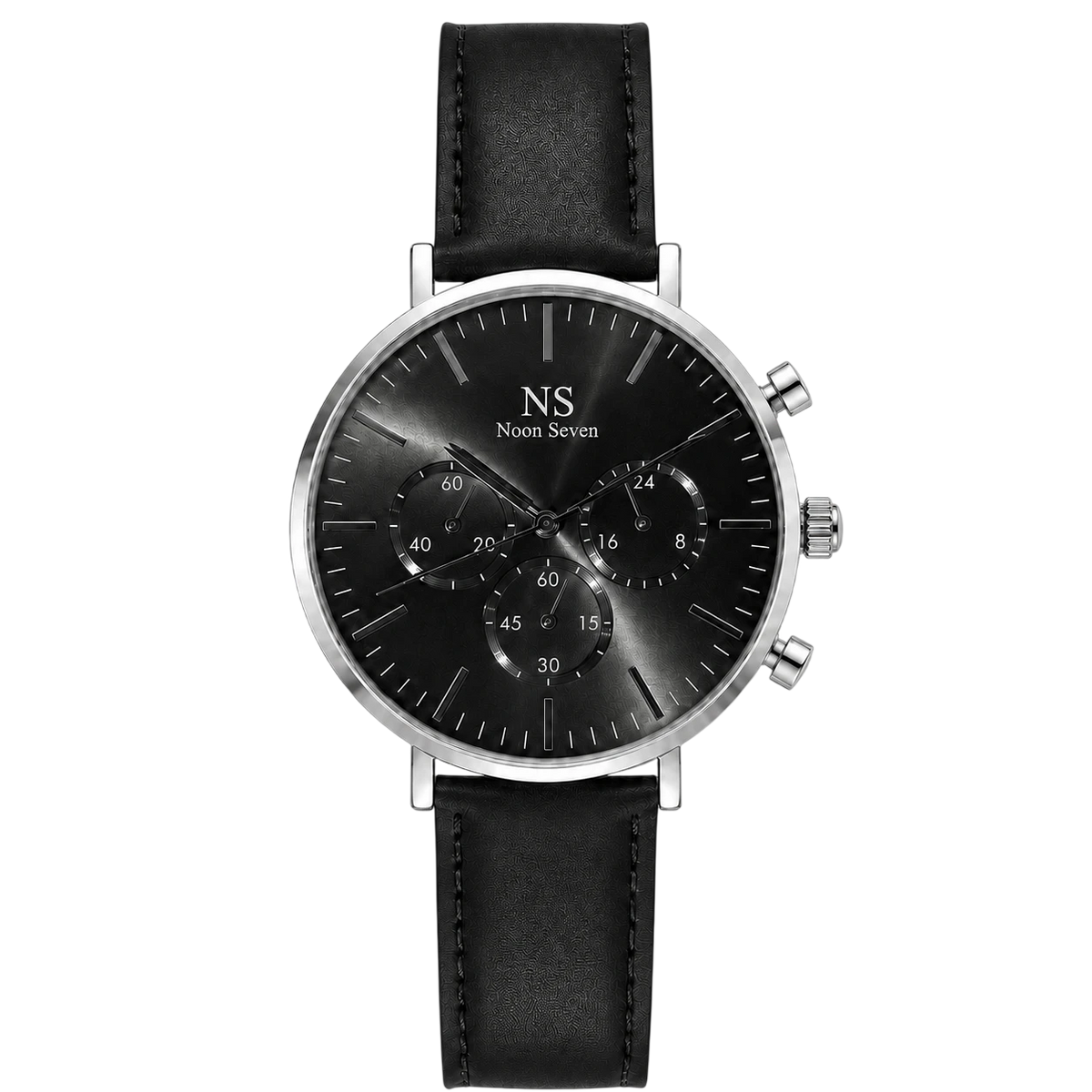MonteCarlo Black — Couro Preto 42 mm