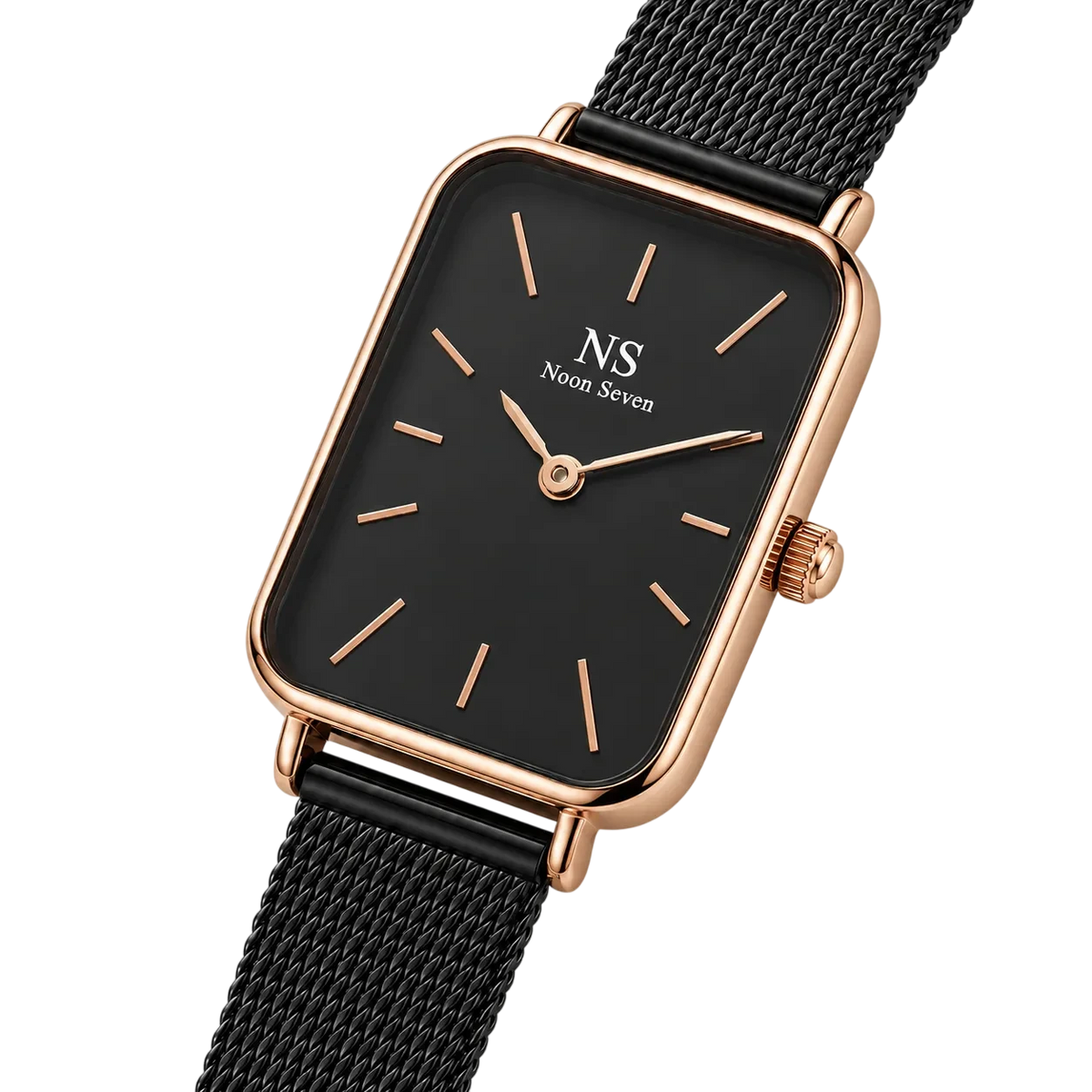 Vega Black & Rosé — Preto 22 × 26 mm